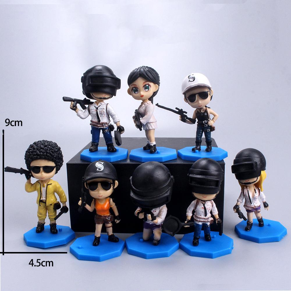 

8 Q Version Chicken Eating Team Game Characters Good Luck Cake Baking Decorative Egg Twist Doll Ornament