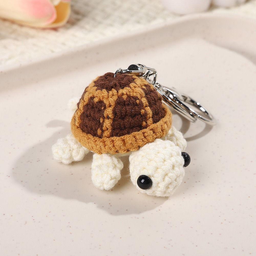 Creative Handmade Turtle Keychain Crochet Cute Mini Turtle Pendant Knit Bag Charm Backpack Hanging Kids Gift