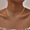 Vnox Stainless Steel Snake Chain Necklace For Women Thin Layer Choker Herringbone Gold Color Necklaces Classic Jewelry Gifts