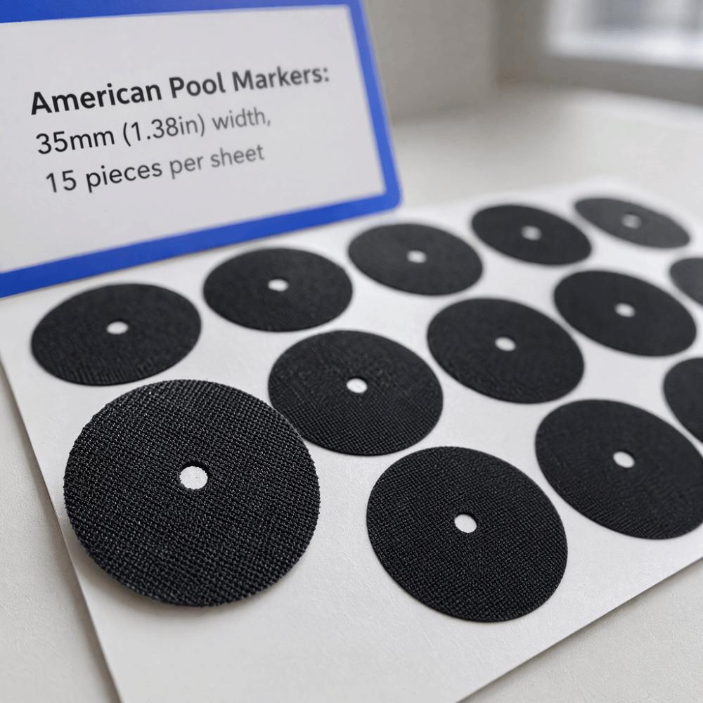 Round Snooker Ball Sticker Cloth Billiards Ball Sticker Pool Table Practice 35mm 15pcs