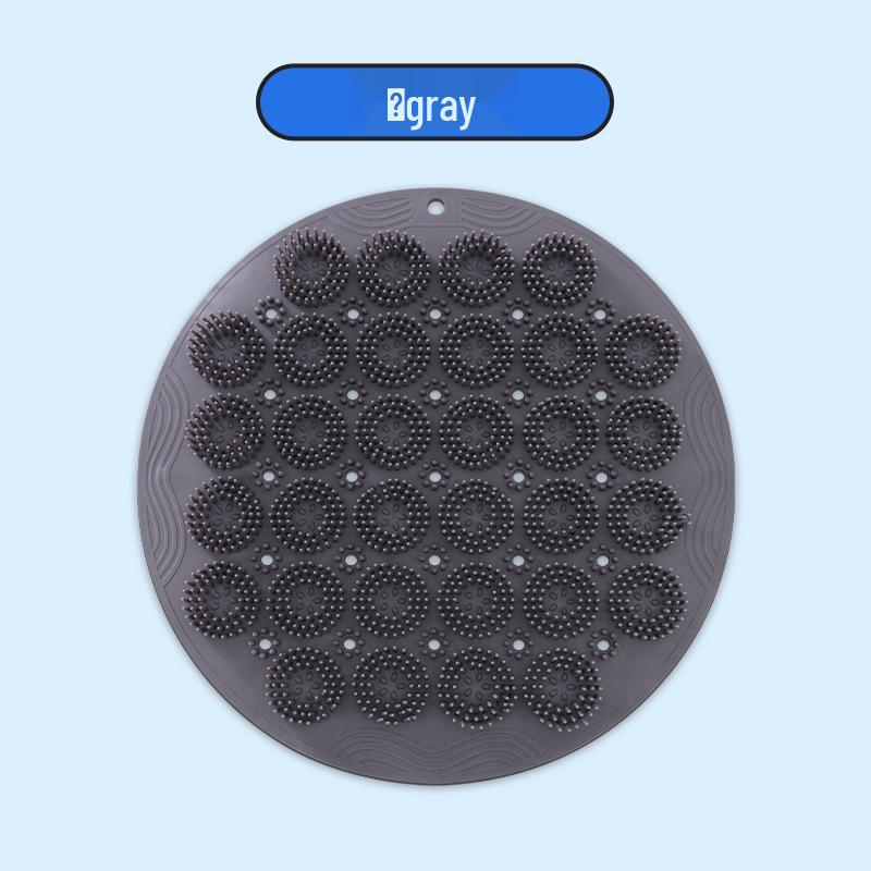 Round Exfoliating Back and Foot Scrubbing Pad - Lazy Person's Massage Mat for Shower