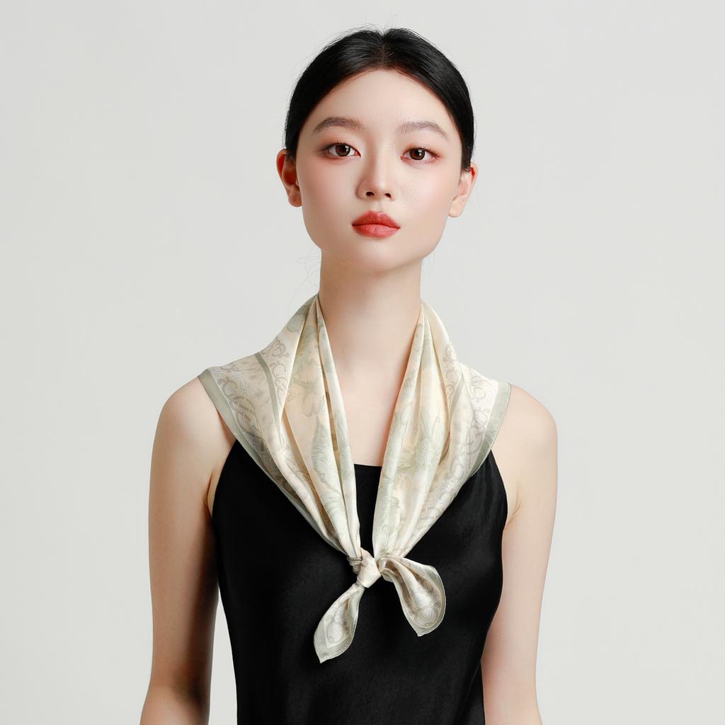 New 12mm silk crepe satin 100% mulberry silk scarf, high-end versatile accessory, silk scarf square scarf