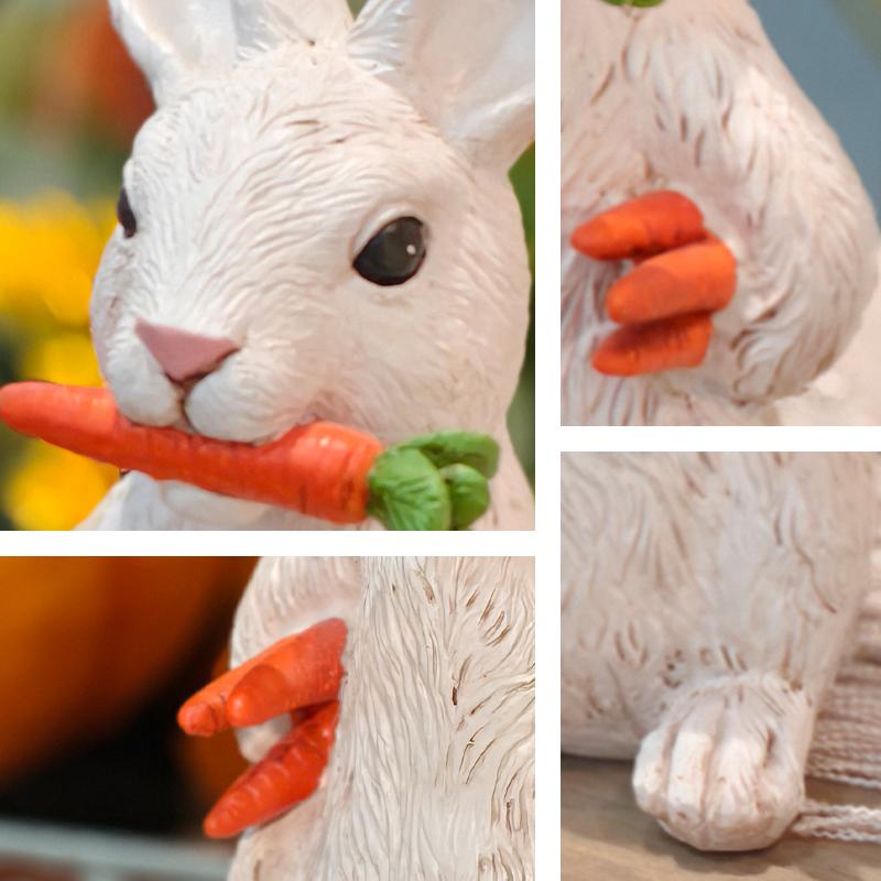 Garden Bunny Sculpture Resin Animal Craft for Outdoor Garden and Courtyard Entrance Decoration