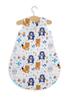 Rounded cotton sleeping bag for children S 0-6 months summer TOG 1.0 - navy blue teddy bears