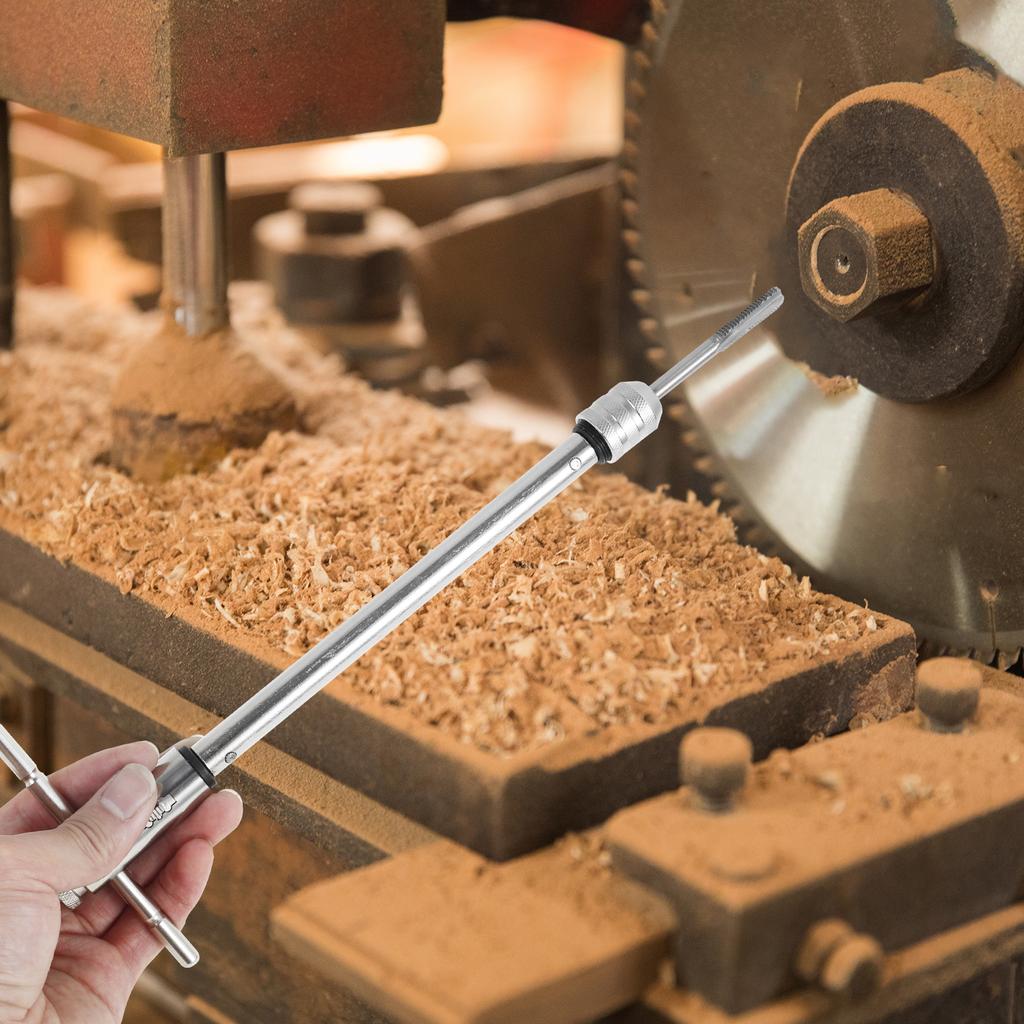 Silver T-Handle Ratchet Tap Holder Wrench Adjustable Manual Tapping Tool with Machine Screw Thread Metric Plug T-shaped Tap