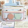 Large Capacity Stationery Bag Zipper Pen Pencil Case Badge Pouch Kawaii Pencil Bag  Student