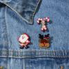 3/4Pcs/Set Merry Christmas Brooches For Women Acrylic Resin Xmas Tree Santa Claus Deer Snowman Lapel Pins New Year Party Jewelry