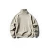 Unisex Oversized Stand Collar Fleece-Lined Hoodless Sweatshirt Winter Casual Wear Cotton Blend Youth Style