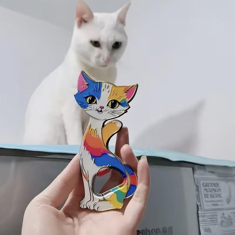 Enchanting Cat Acrylic Fridge Magnets Bottle Opener Embossing Hot Stamping Refrigerator Magnets Sticker Gift Home Decoration