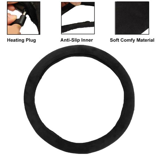 

Универсальный 12 В с электрическим подогревом, зимний теплый автомобильный чехол на руль, протектор