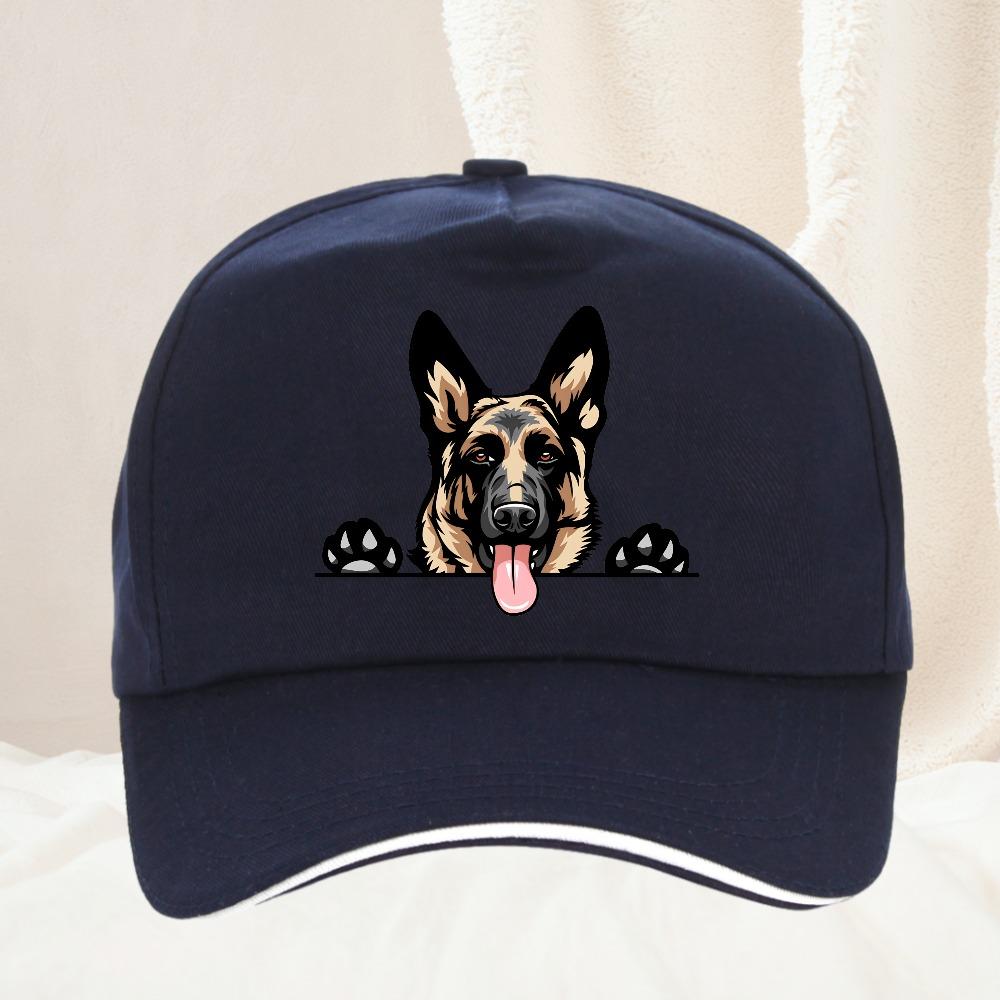 Smiling GerUnisex Shepherd Cartoon Baseball Cap Spring And Summer Snapback Hat Casual Outdoor Streetwear Sports Hat