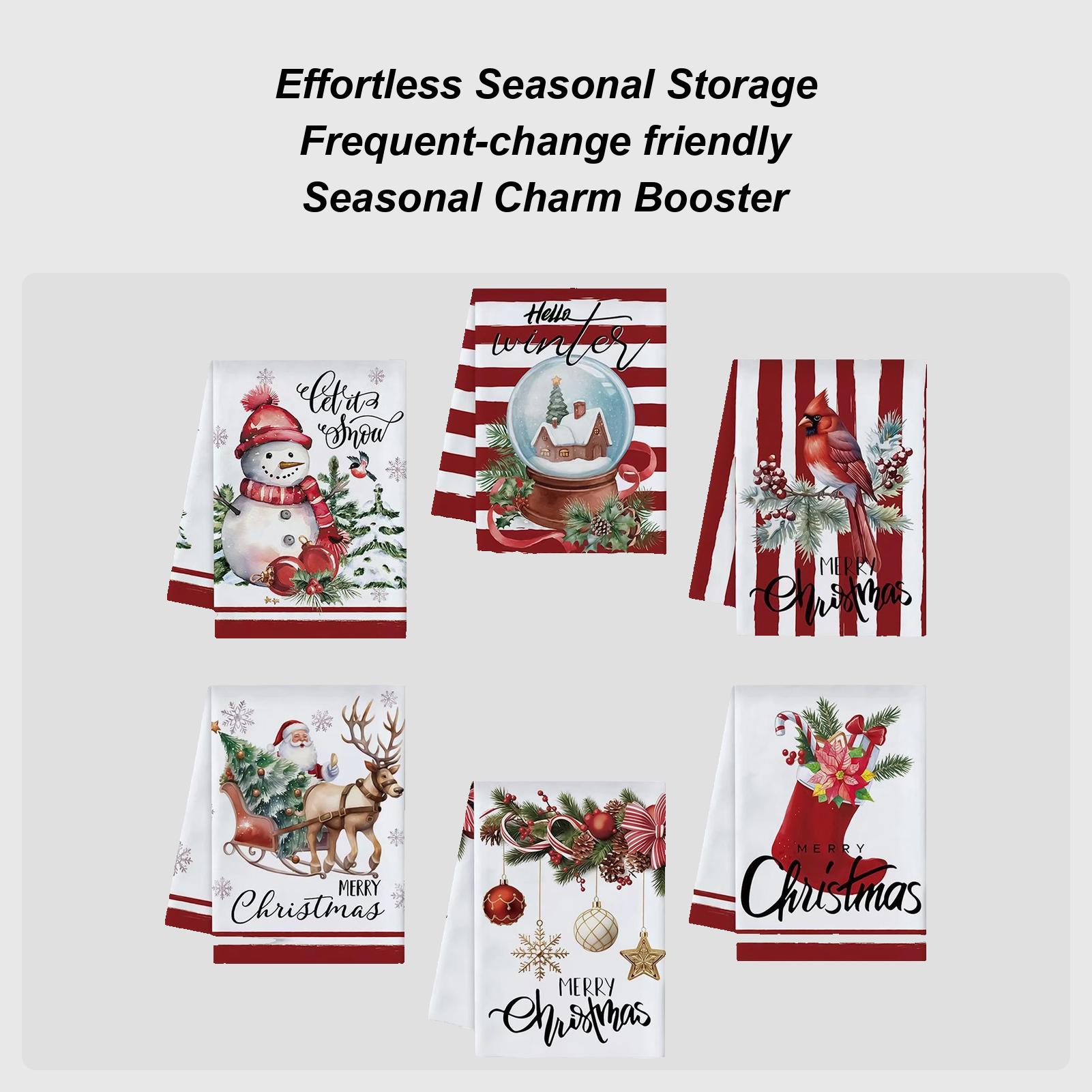 

Christmas Towels 6-Piece Absorbent Microfiber Seasonal Christmas Tea Towels Winter Decorations For Home Farmhouse Desktop Wall China Mainland