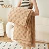 Flannel Blanket Thickened Double-sided Plush 3D Checkered Texture Solid Color Office Nap Home Bed Sofa Travel Cozy Warm Winter Blanket