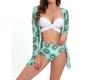 2023 Trendy Mesh Print Bikini: Sexy Push-up 3-Piece Split Swimsuit for Women