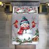 Winter Snowman Three-Piece Quilt Cover 3D Digital Printing Bedding Set Bed Cover