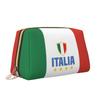 Italian Flag Pattern Makeup Bag Leather Travel Cosmetic Bag Women Large Capacity Waterproof Toiletry Bag Makeup Organizer Gift