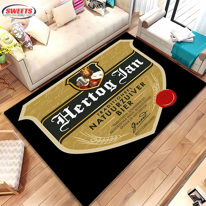 3D Printing H-Hertog Jan LOGO Large Carpet for Home Living Room  Kids Bedroom Mat Sofa Doormat Kitchen Floor Rug Anti-slip Decor