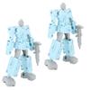 2Pcs Deformation Robot Toy Deformation Robot Pen Disassemble Student Study Stationery Light Blue