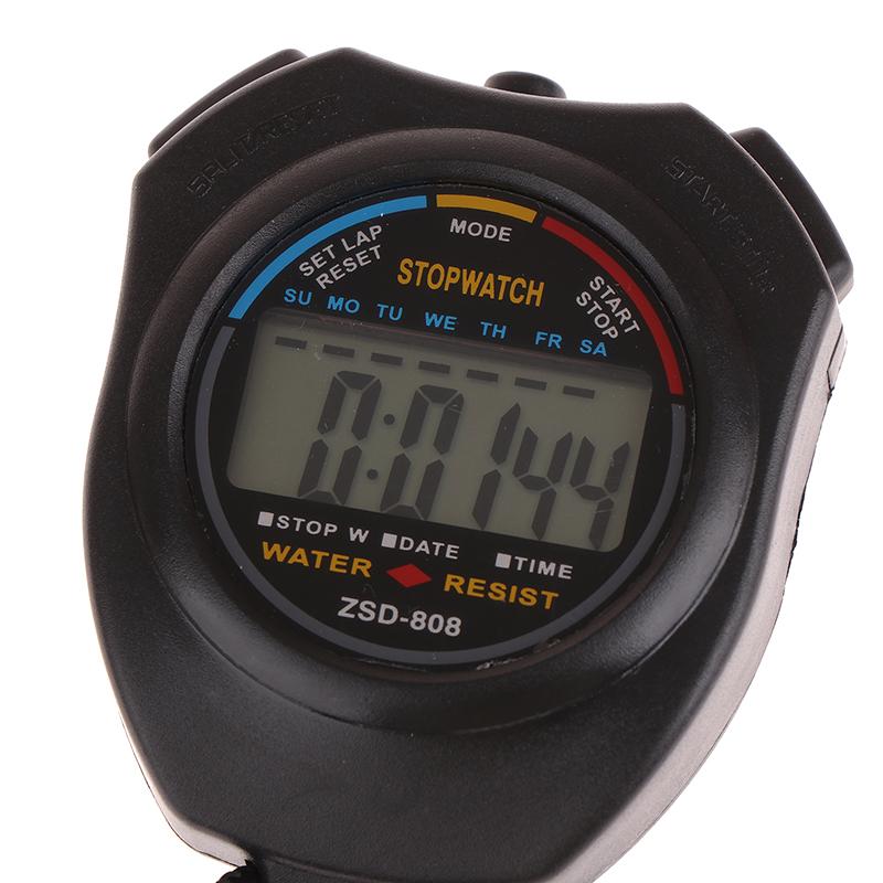 1Pc Lcd Timer Stop Watch Timer Tool Black  Portable Waterproof Chronometer Handheld Stopwatch Digital Sport Stopwatch