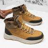 New Arrival Mens High Top Shoes Cowboy Leather Ankle Boots Non-Slip Outdoor Winter Hiking Botas Winter Plush Snow Boots Trainers