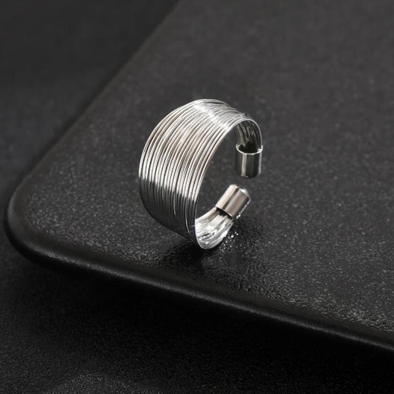 925 Sterling Silver Multi-strand Open-style Ring for Women and Men, Charm Jewelry, Wedding Gift