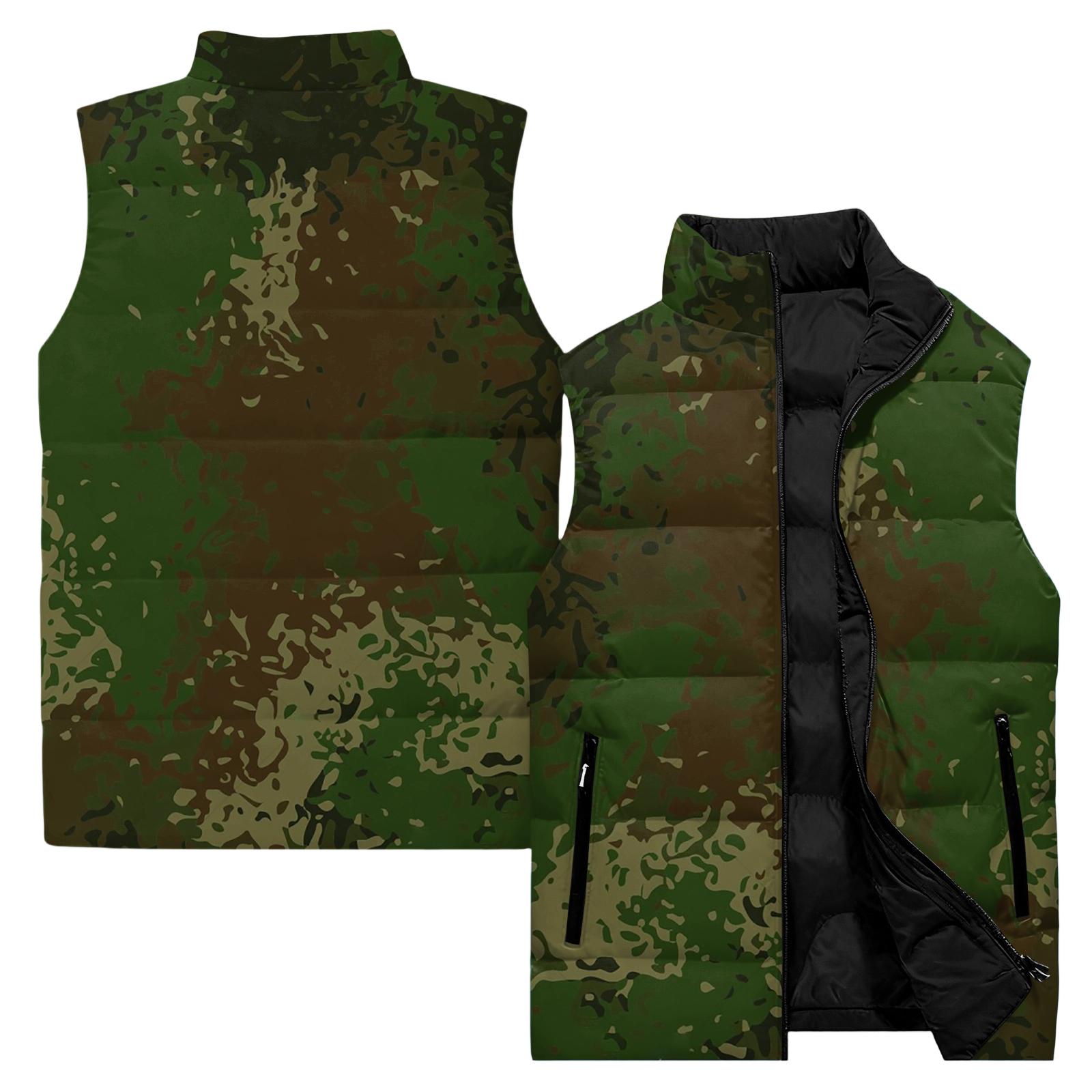 Men s Casual And Fashionable Sleeveless Vest, -color Printed Cotton Jacket L армия зеленый
