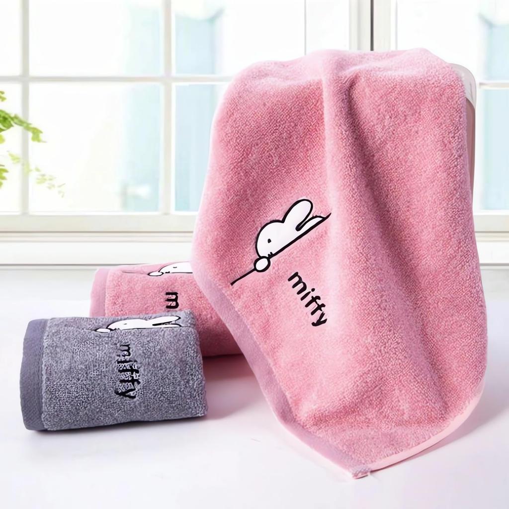 Miffy and Snoopy Face Mini Bath Hand Cute Set of Towels Towel, Towel, Towel, Soft, Lint-Resistant, Durable, Thin, (Miffy C, 4)