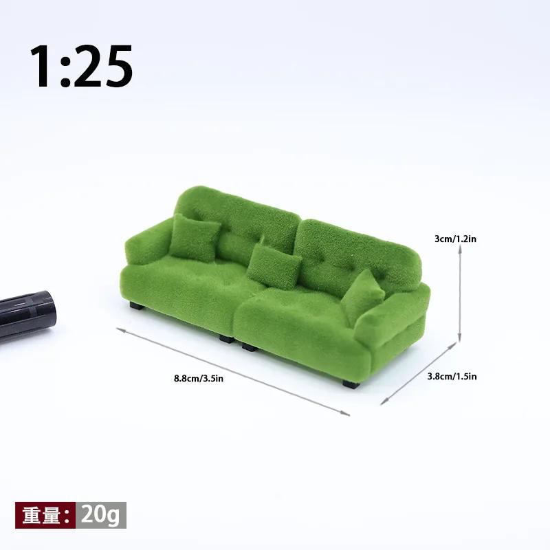 1:25/30 Sofa PLA Mini Doll Cream Style Realistic Washable Dollhouse Handmade DIY Scene Building Miniature Decor Mini Furniture