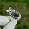 Natural Labradorite Gemstone Solitaire Adjustable Ring 925 Silver For Girls