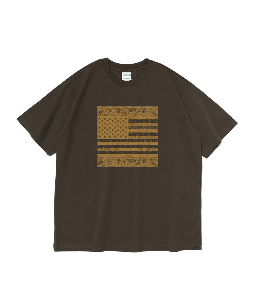 CARGOBROS (Big Size) American Paisley Street Short Sleeve T-Shirt (Khaki)