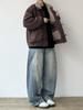 Herren Japanische Retro Lammwolle Warme Baumwolljacke - Winter Lockerer Schnitt, Samt Verdickt, Stehkragen Oberbekleidung