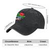 Skeleton Hand Holding Rose Baseball Cap Washed Denim Casual Adjustable Dad Hat Unisex