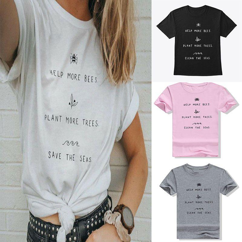 Premium Quality Help More Bees Plant More Trees Clean The Seas T-shirt For Eco-warriors
