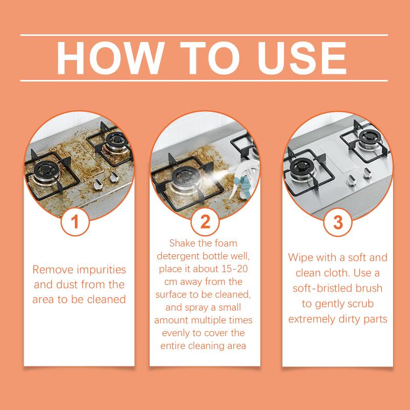 Multi Functional Cleaner High Efficiency Foam Cleaner Multi Purpose Household Cleaning Dissolve Stains Degreasing Spray 100ml one size