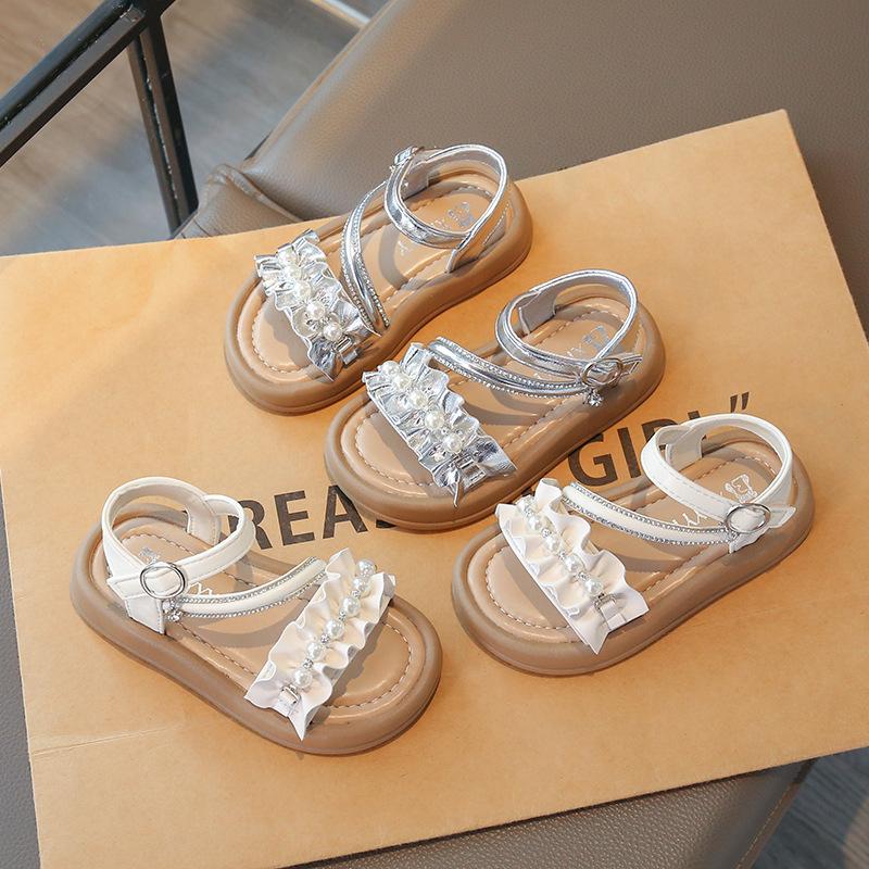 Girls' Sandals2026Summer New Children's Ballet-Style Princess Shoes with Bow and Lace for Baby Girls, Soft Sole Shoes