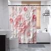 Pastel Floral Shower Curtain - Origami-Style White & Pink Flowers, Soft Romantic Look, 12 Hooks, 70.8x70.8In