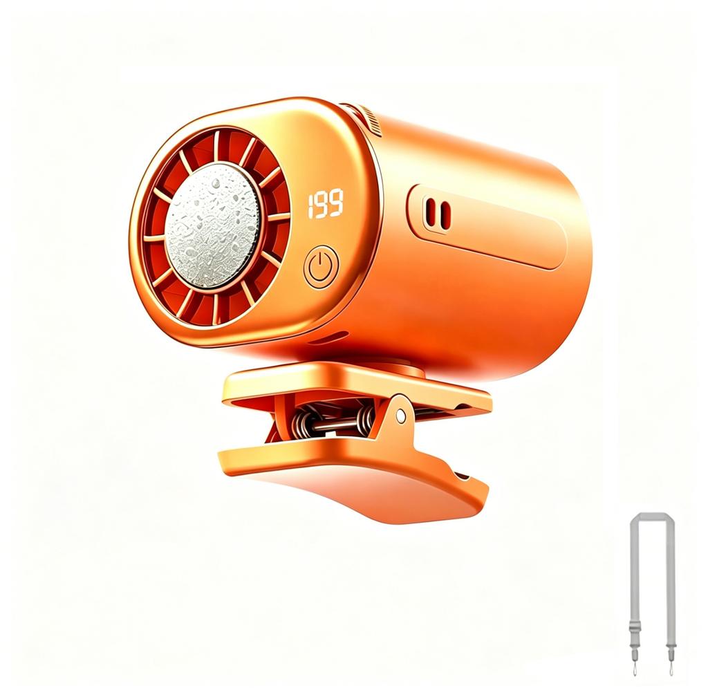Portable Waist Fan with USB- Rechargeable, Digital Display, 8-12 Hours Battery Life, Wearable Clip- Fan for Outdoor Activities and Travel