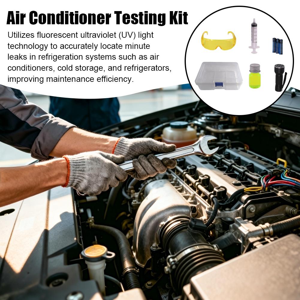Auto UV-Farbstoff Klimaanlage Lecktest Reparatur Fluoreszierende Werkzeuge Kit Auto Klimaanlage A/C System Lecktest Detektor Kit