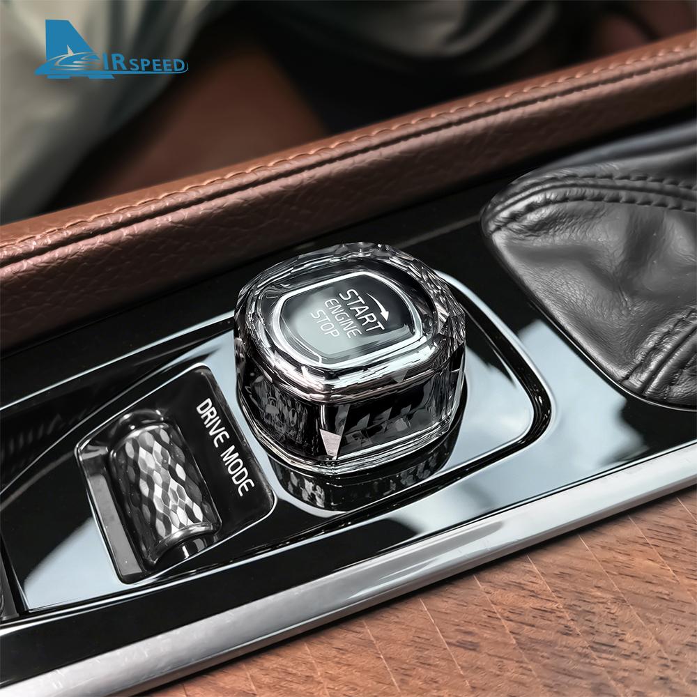 Cubierta de Botón de Arranque de Motor de Coche de Cristal para Encendido, Interruptor de Parada, Moldura Interior para Volvo XC90 XC60 S60 S90 V60 V90