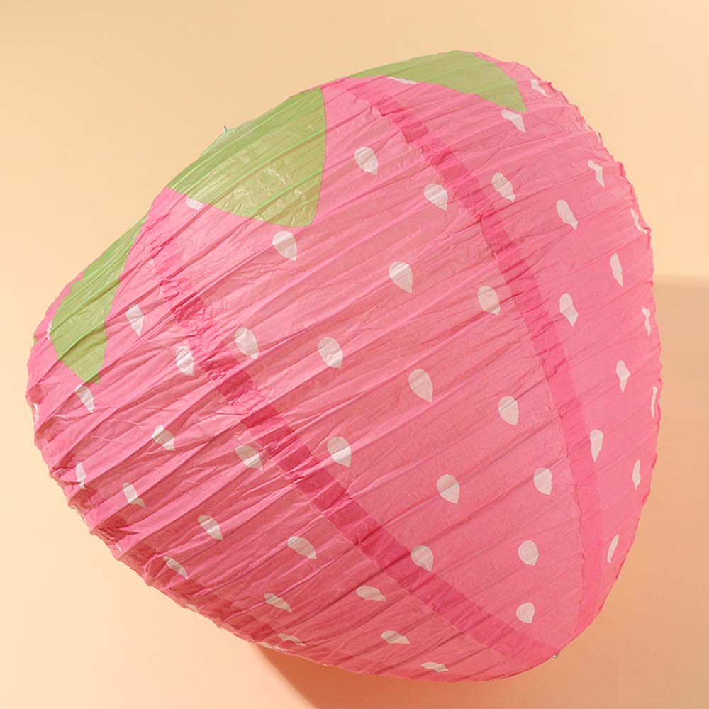 Special-shaped Strawberry Lantern 3D Pink Hanging Lantern Ball Paper Lantern Party Decoration
