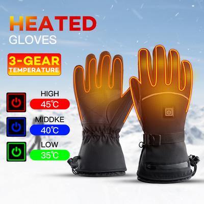 Electric Heated Gloves Motorcycle Winter Moto Heated Gloves Warm Waterproof Rechargeable Heating Thermal Gloves For Snowmobile