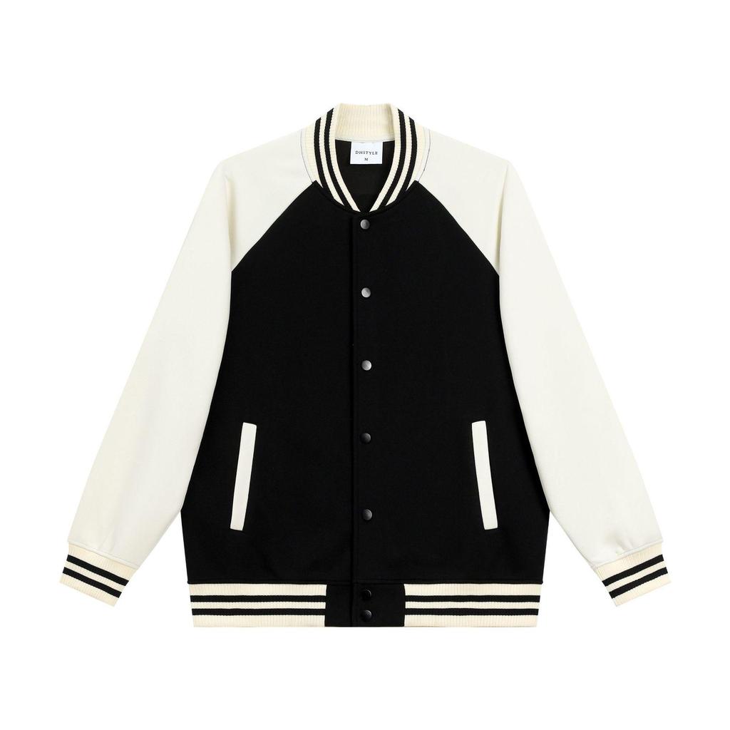 Women's Heavyweight American Retro Baseball Jacket - Early Autumn Raglan Sleeve Cardigan Hoodie