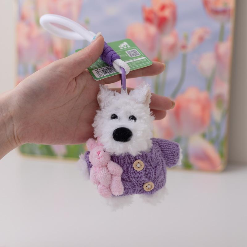 New Scribbled Puppy West Highland Bag Pendant Cute Doll Keychain To Send Girlfriend Gifts