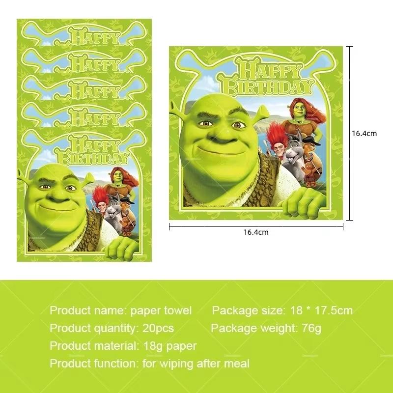 Monster Shrek Birthday Party Decoration Prince Donkey Green Princess Balloons Cup Plate For Kids Baby Shower Party Favor Gifts