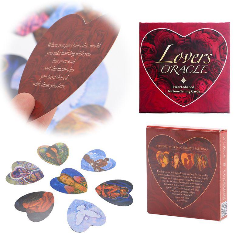Lovers Oracle Cards Exquisite Heart-shaped Fortune Telling Tarot Deck For Couples