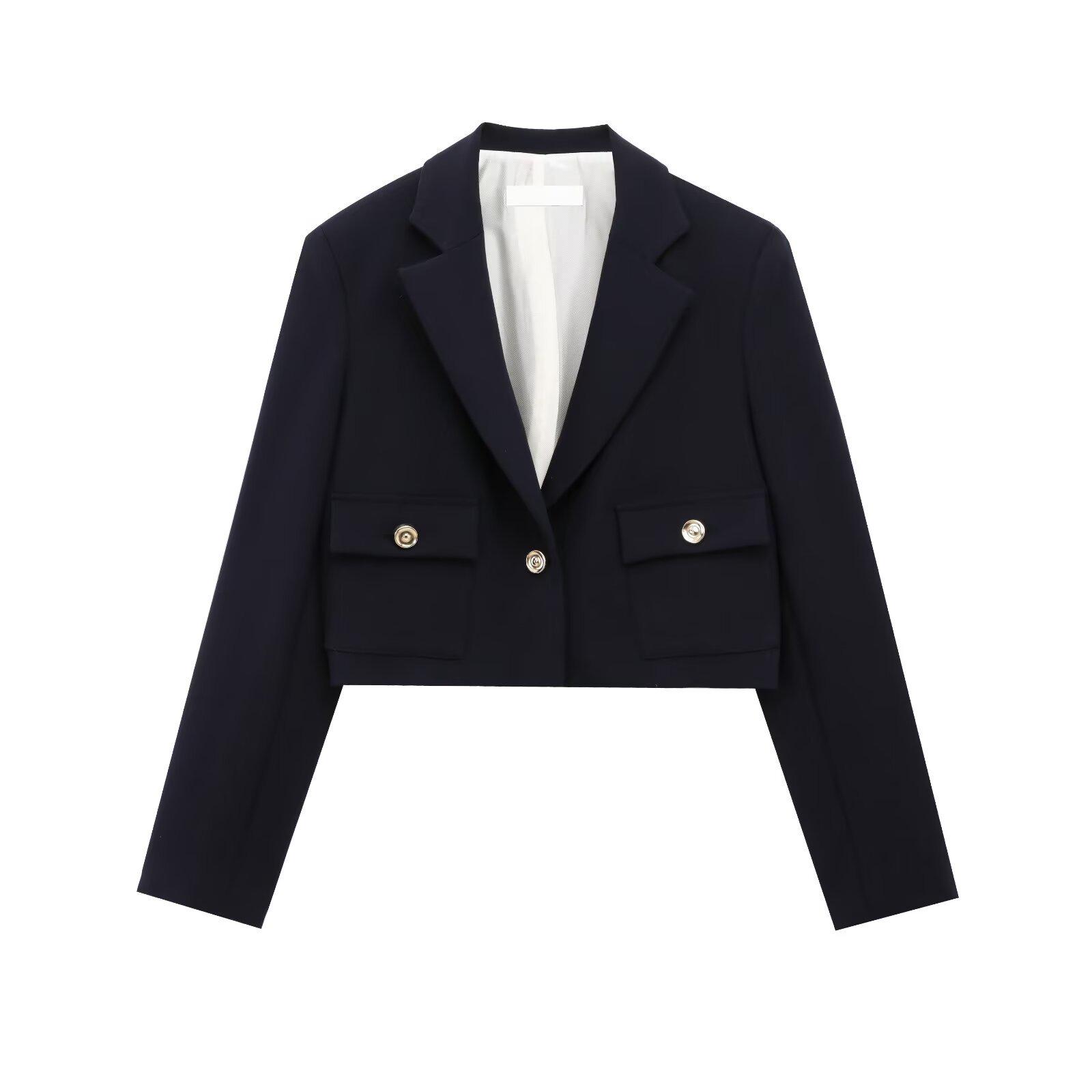 

2025 Spring/Autumn Women s Shoulder Pad Slim-Fit Blazer XS