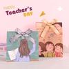 Teacher's Day Gift Set: Greeting & Thank You Cards, Kindergarten Cartoon Paper Bag.