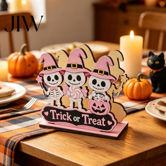 Cute Pumpkin Tissue Dispenser Halloween Wooden Napkin Holder, Pastel Ghost Black Cat Tabletop Dispenser, Decorative Paper Towel Holder Waterproof