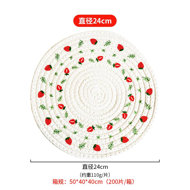 Strawberry printed thermal insulation mat, dining table mat, anti-scalding household pot bowl mat, desktop coaster, plate mat, placemat.