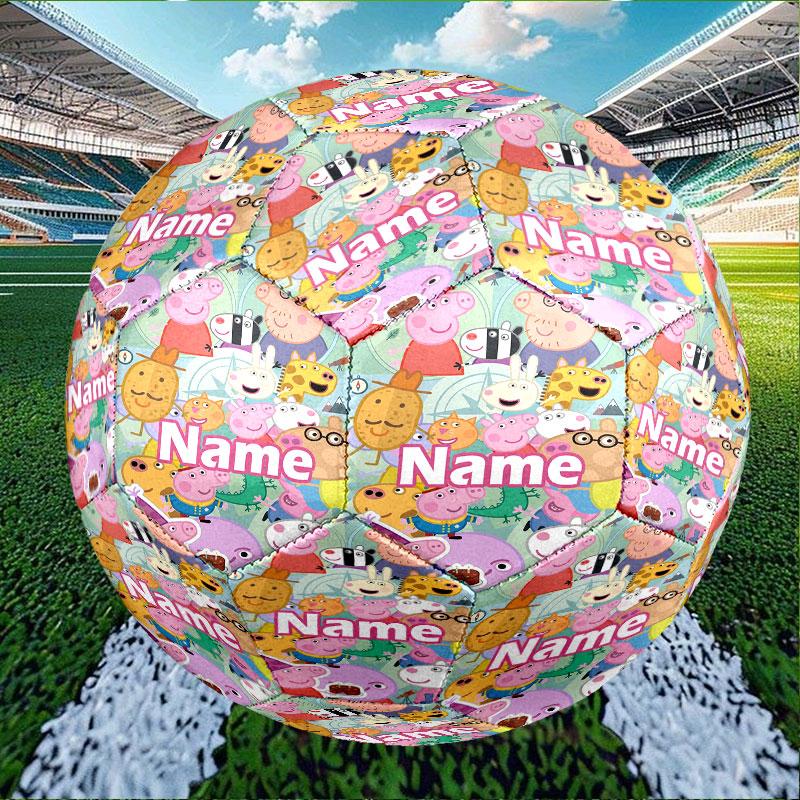 Custom Name Personalized Peppa Pig Print Size 5 Soccer Ball Training & Match Football, for Team, Kicking, Gift for Football Enthusiasts